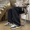 Calça Casual 2025 Novo Estilo Algodão Lavado Versátil Perna Reta Calça de Moletom Tendência Masculina Primavera/Outono P/Plus Lã P53