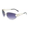 Gafas de Sol Ovaladas de Mercurio sin Marco Personalizadas Estilo Cat-Eye Hotties Europeas y Americanas Y2K Fotografía Callejera Gafas de Celebridad de Internet Forma Cóncava para Mujer