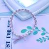 Pulsera de cuerda para el cabello para estudiantes, con temperamento de cuerda para la cabeza tejida a mano con perlas, anillo para el cabello con cola de caballo para adultos, accesorios para el cabello, novedad de verano