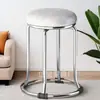 Mesa de jantar de 46 cm de altura com estrutura de aço reforçada, design popular, aço inoxidável espessado e reforçado, banqueta alta estilosa para uso doméstico, banqueta redonda