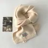 Cachecol de Lã Tricotado Cor Lisa Estilo Coreano Outono e Inverno para Mulheres, Proteção Quente para o Pescoço, Cachecol de Proteção contra o Frio, Engrossado Versátil para Estudantes