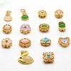 Cuentas de jade de imitación con incrustaciones de oro antiguo que conservan el color, hechas a mano, para pulseras, collares, transferencias de cuentas, joyería con cuentas de oro arena