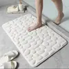 Alfombrillas de Suelo con Relieve de Piedra para Uso Doméstico, Felpudos de Algodón Elástico y Coral, Alfombrillas Absorbentes para Pies de Baño, Venta al por Mayor Transfronteriza