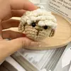 Llavero de lana hecho a mano con ganchillo, oso cachorro creativo, adornos para bolso, accesorios de ganchillo, colgante pequeño de punto DIY