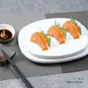 Prato de Gelo para Sashimi Plástico Retangular Prato de Gelo para Peixe Redondo Prato de Gelo para Salmão Preenchido com Água Prato de Sashimi Comercial