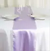 Suministro del Fabricante Camino de Mesa de Satén Borde Cerrado de Alta Densidad Decoración de Boda Mantel de Seda Satén Fiesta de Hotel Camino de Mesa Especial