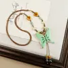 Collar Largo de Cuerda Trenzada con Cuentas de Cerámica Bohemia Coloridas y Estrella de Mar para Mujer, Estilo Étnico Retro