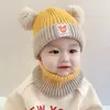 Chapéu de Bebê Outono e Inverno Estilo Coreano Super Fofo Urso Menino Pequeno Chapéu de Proprietário Primavera e Outono Menino e Menina Chapéu de Tricô para Bebê