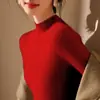 2026 Nuevo Top de Punto de Primera Línea Listo para Usar Ajustado de Cuello Alto para Mujer Otoño/Invierno Ropa Interior Engrosada Adelgazante de Manga Larga