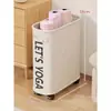 Cesta de Almacenamiento para Esterilla de Yoga para el Hogar con Ruedas, Móvil, para Espacios Pequeños, Almacenamiento de Equipo Deportivo de Fitness, Cesta de Almacenamiento para Rodillo de Espuma