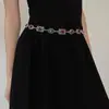 Cadena de Cintura Retro Accesible de Lujo Estilo Étnico para Mujer con Diseño Incrustado de Pedrería Cinturón Dorado Accesorios de Cadena para Falda Estilo Palacio