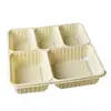 Lonchera de Grado Alimenticio, Plato Dividido, Plato de Cinco Compartimentos, Caja de Empaque para Llevar, Vajilla de Comida Rápida, Lonchera Bento, Caja de Comida Dividida