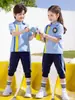 Conjunto de Dos Piezas de Pantalones Cortos de Manga Corta de Verano para Niños y Niñas Estilo Británico Ropa de Clase Ropa de Jardín de Infancia Uniforme Escolar para Estudiantes de Primaria