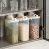 Frasco Sellado Caja de Almacenamiento para Granos Frutos Secos Frijoles Harina Cubo de Mijo de Plástico Transparente para Almacenamiento en la Cocina del Hogar