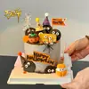 Decoración de Pastel de Halloween 2025 Calabaza Fantasma Adornos Ojos Divertidos Caramelo Mini Bola de Pelo Sombrero Bandera Pequeña Enchufe