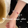 Moderna pulsera de mano estilo coreano S925 plata de ley cristal gota de agua morado y amarillo cristal azul y rosa pulsera de cuentas de plata versátil