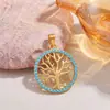 Colgantes Más Vendidos Transfronterizos en Europa y América, Diseño de Flores y Árboles Lleno de Circonitas Accesorios para Joyería DIY, Diseño de Nicho Accesorios Versátiles para Collares
