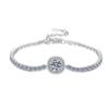 Pulseira de Prata Esterlina Mais Vendida no Exterior Moda Zircônia de Alto Brilho Moissanita Fecho Lagosta Pulseira Ajustável Joias Femininas Atacado