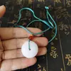 Fivela Ping An de Jade Sintético Corrente de Lã Pingente de Colar de Jade Estilo Étnico Corrente Longa Simples Pendente Joia Feminina Presente para Live