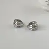 Pendientes de Aro Lisos Estilo Retro Coreano para Mujer, Pinzas para Orejas Ins Estilo Hong Kong con Aguja de Plata y Concha, Pendientes Versátiles y Exquisitos de Alta Gama