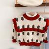 Atacado de Roupas Infantis Suéter de Tricô para Meninas Outono e Inverno 25 Novo Estilo Estilo Infantil Suéter Grossinho Florido para Bebê Menina