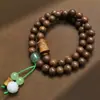 Sândalo verde natural contas antigas estilo lótus acessórios de madeira DIY pulseira de jade pulseira masculina e feminina segurando contas de Buda