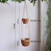 Cesta colgante de flores de paja hecha a mano Pastoral para colgar en la pared Plantación verde Maceta para flores carnosas Arte de la personalidad Cesta colgante de sauce multicapa