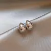 Aretes de Plata tipo Clavo para Mujer, Estilo Coreano, Estilo Metálico de Moda, Aretes Elegantes y Compactos, Aretes de Personalidad Hip-Hop, Forma Redonda