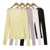 Camiseta de Manga Longa com Decote V Levemente Transparente Estilo Europeu Novo Desejo Puro Moda Versátil Estilo Básico Roupa Proteção Solar Top Emagrecedor