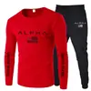 Nuevo Conjunto de Dos Piezas de Camiseta Cómoda de Cuello Redondo de Manga Larga de Moda para Primavera + Pantalones Deportivos Camisa de Grupo para Actividades al Aire Libre Traje de Trabajo