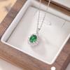 Un Ciervo Plata Esterlina S925 Jade Azul con Borde de Agua Zirconia Cara de Huevo Ovalado Moda Elegante Colgante de Alta Gama