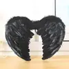 Palco de Performance Fotografia Asas de Anjo Naturais Suaves Fantasia de Halloween Asas de Pena de Peru Adereços