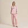 Pijama de contraste verde haba con solapa para mujer, conjunto grueso de satén con forro polar de invierno, sensación de lujo ligero y alta gama, ropa de casa para mujer