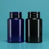 Garrafa Plástica de 120ml Atacado Tampa de Rosca Metálica Cápsula Azul Opaca Garrafa Sólida Pe Produto para Cuidados com a Saúde Garrafa Plástica