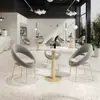 Mesa y Sillas de Negociación para Celebridades de Internet Combinación Mesa Redonda Pequeña Una Mesa Cuatro Sillas Tienda de Té con Leche Cafetería Oficina de Ventas Mesa y Sillas de Recepción de Oficina
