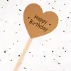Decoración de Pastel de Papel Kraft Enchufe Tarjeta FELIZ CUMPLEAÑOS Tarjeta Escribible para Hornear