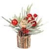 Árbol de Navidad de Escritorio Pequeño Sagrado de 35 cm Simulación Decoraciones Navideñas de PE Adornos para el Hogar Árbol de Barril de Corteza Amazon