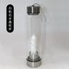 Botella de agua de cristal con forma hexagonal, de vidrio natural, rosa, morado y blanco, con alto contenido de boro, para té, venta al por mayor.