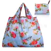 Fábrica en stock al por mayor gran capacidad color tela de poliéster plegable cuadrado bolsa de compras bolsa de compras plegable de poliéster