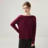 Fio Kangbaolai ~ 75% caxemira 25% seda de amoreira gola redonda fio dourado e prateado malha trançada camisa base