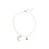 Diseño de nueva cadena de clavícula coreana, simple, estudiante Mori ins, viento frío, collar de luna y luna para mujer