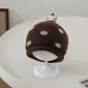 Adorable gorrito de punto para bebé gatito, sombrero de ala enrollada estilo princesa Lolita transfronterizo, sombrero infantil estilo coreano a prueba de viento para otoño e invierno