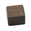 Yabin Madera Maciza Nogal Negro Gemelos Caja de Madera Set de Regalo para Hombres, Gemelos Rectangulares y Botones de Puño Set de Caja de Regalo Almacenamiento
