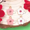 Accesorios DIY Frescos y Sencillos Colgante de Alas de Flor de Cerezo Joyería de Aleación con Goteo de Aceite Collar Pulsera Pendientes Cuentas Venta al por mayor