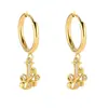 Pendientes de Acero Inoxidable Chapado en Oro 18K con 26 Letras, Pendientes de Zirconia con Forma de Ola de Lujo, Pendientes Elegantes