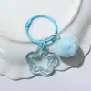 Novo Chaveiro Criativo de Resina Vazada Estrela de Cinco Pontas DIY Acessórios de Joia com Bolas de Pelúcia Coloridas Pingente de Bolsa