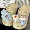 Accesorios para Zapatos Crocs Transfronterizos Piezas para Bricolaje Niña de Dibujos Animados Manzana Gato Lazo de Mezclilla Dijes para Zapatos Comercio Exterior Mayoreo