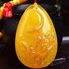 Xishang sobrancelha transmissão ao vivo pingente de cera de abelha óleo de galinha amarelo velho mel escultura pingente colar pingente de suéter masculino e feminino pingente
