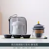 Ciudad Prohibida Olla Única Tres Tazas Set de Té de Viaje Camping al Aire Libre Taza de Té Rápida Portátil Tetera de Cerámica Gruesa con Logo