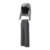 Conjunto de Yoga para Mujer para Tensar el Abdomen y Levantar las Caderas, Sensación de Segunda Piel, Sin Costuras, Secado Rápido, Transpirable, Conjunto de Dos Piezas para Mujer para Gimnasio, Levantamiento de Pesas, Pilates, Otoño